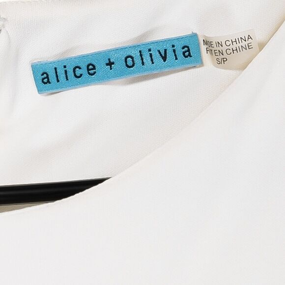 Alice + Olivia Womens Dress Ivory Silk Stretch Lined Mini Layered Sheath Party S - Picture 3 of 10